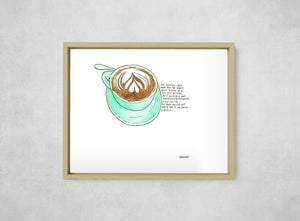 The Mistake-Erasing Coffee, framed, front on