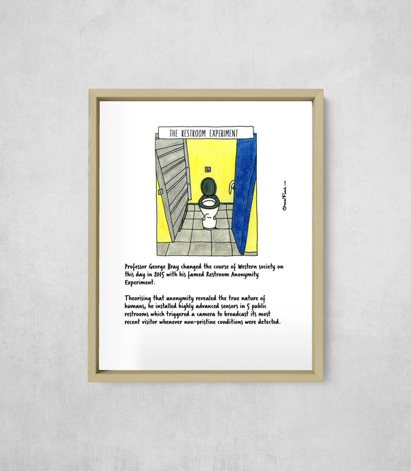 The Restroom Experiment, framed, front on