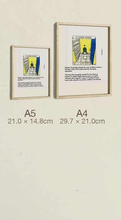 The Restroom Experiment, both sizes, true relative scale