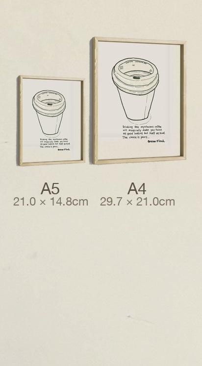 The Vanity Coffee, both sizes, true relative scale