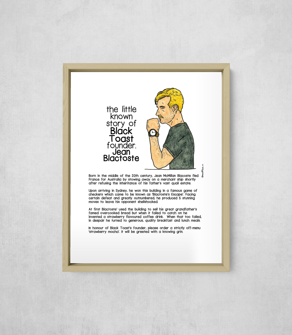 The Little Known Story of Black Toast Founder, Jean Blactoste, framed, front on