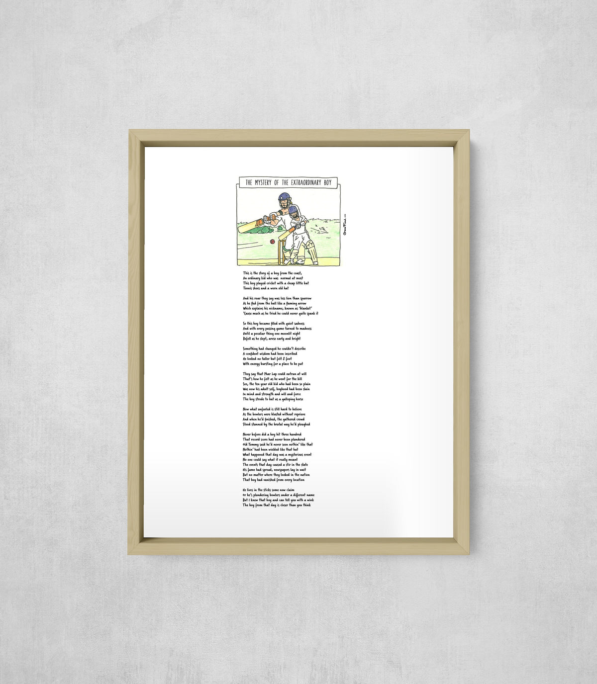 The Mystery of the Extraordinary Boy, framed, front on