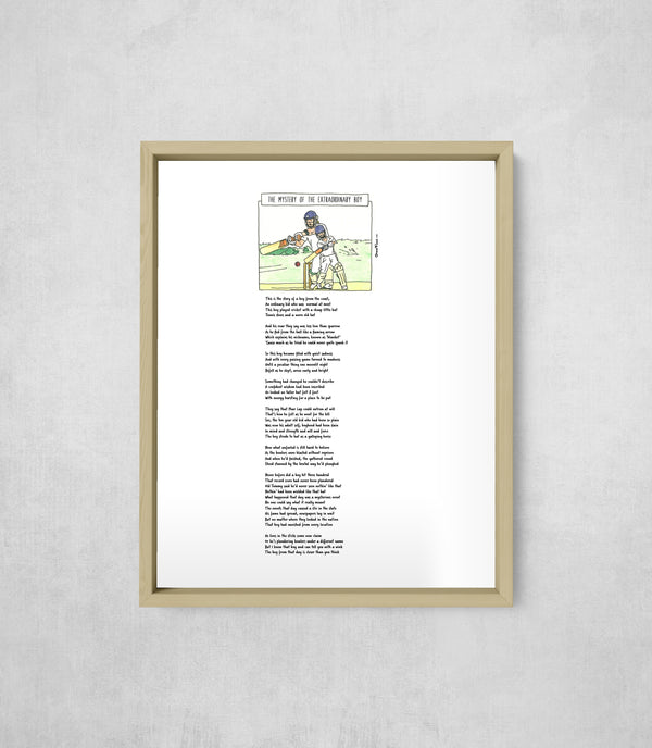 The Mystery of the Extraordinary Boy, framed, front on