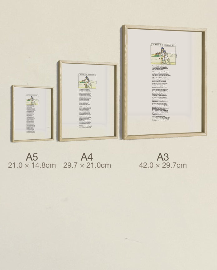 The Mystery of the Extraordinary Boy, all three sizes, true relative scale
