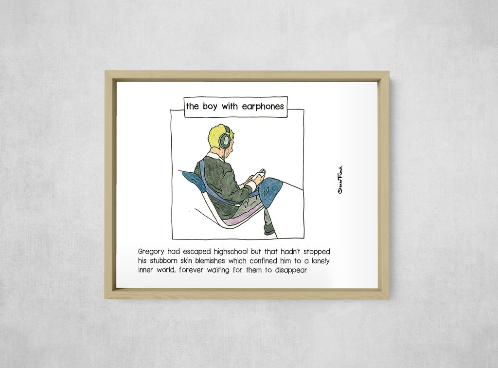 The Boy with Earphones, Full Print style, large format