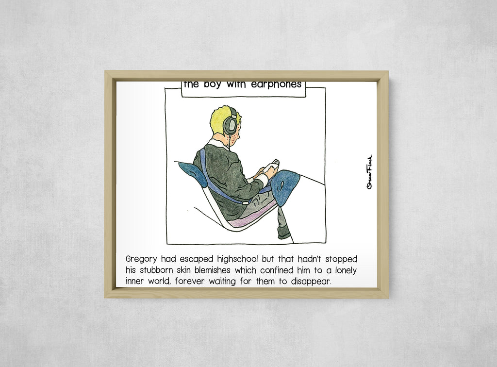 The Boy with Earphones, Full Print style, large format