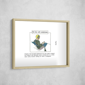 The Boy with Earphones, Gallery Border style, large format