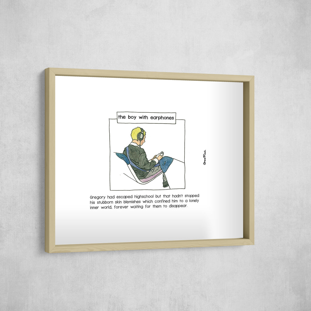 The Boy with Earphones, Gallery Border style, large format