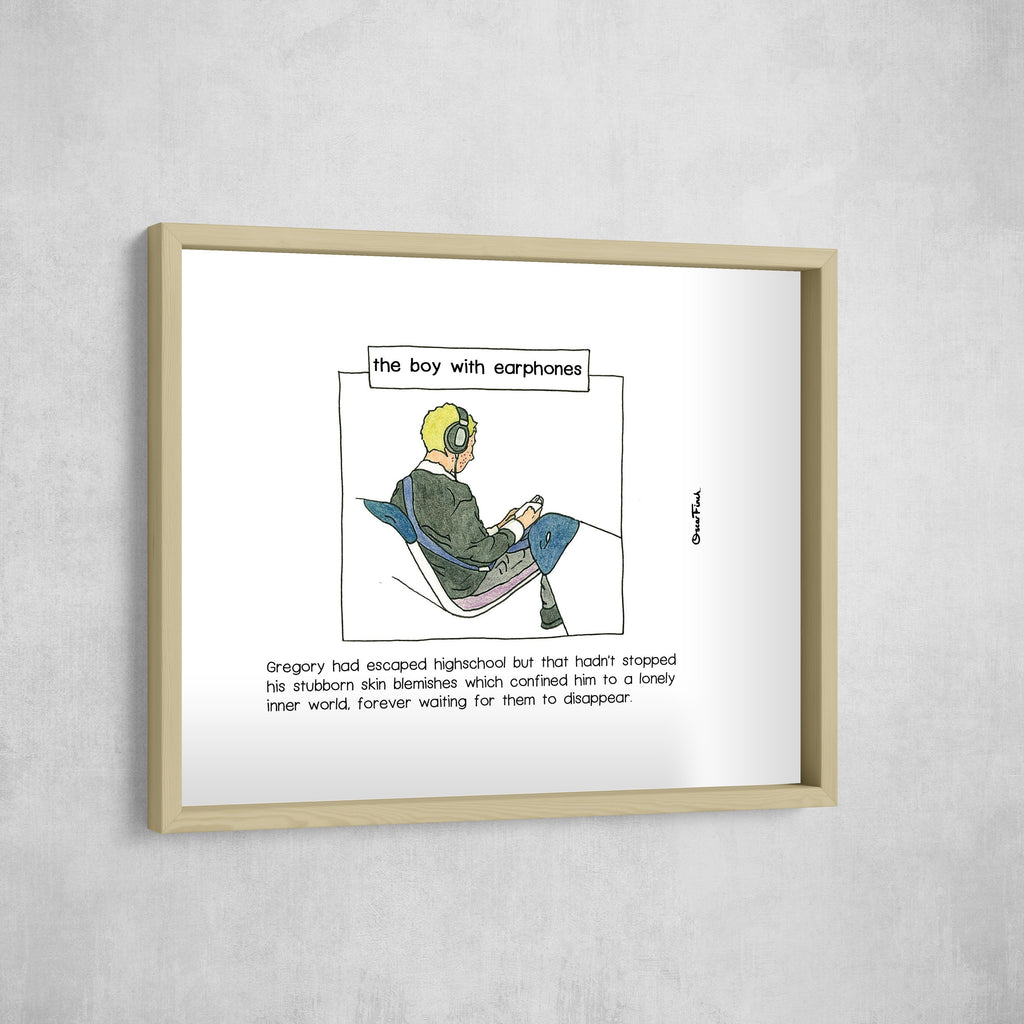 The Boy with Earphones, Gallery Border style, large format