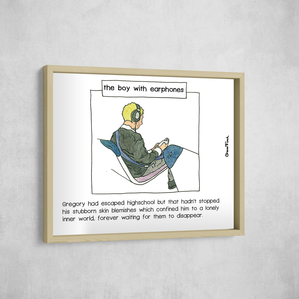 The Boy with Earphones, Gallery Border style, large format