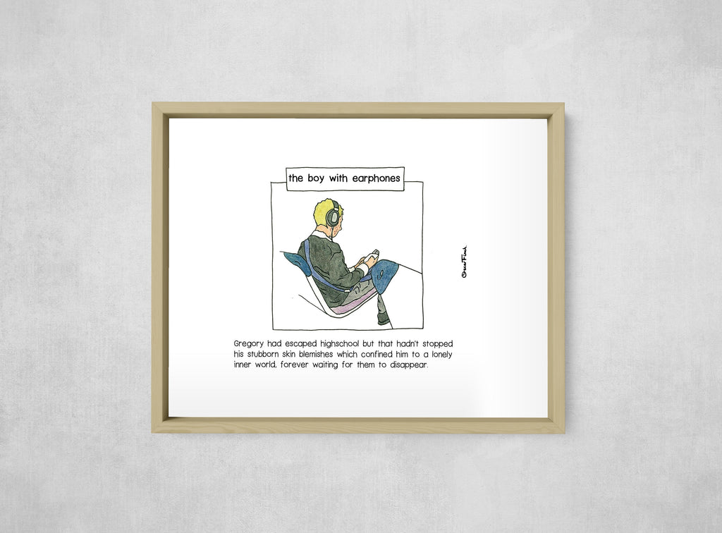 The Boy with Earphones, Wide Border style, large format