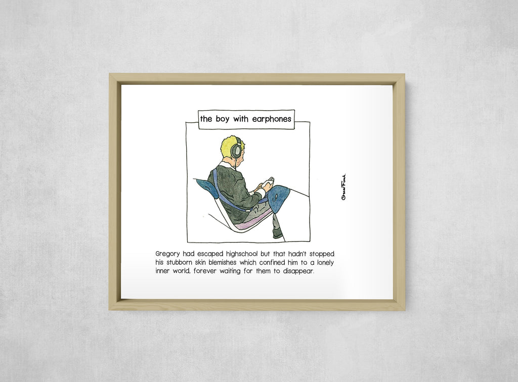 The Boy with Earphones, Wide Border style, large format
