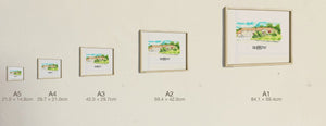 The Burrow House, all five sizes, true relative scale