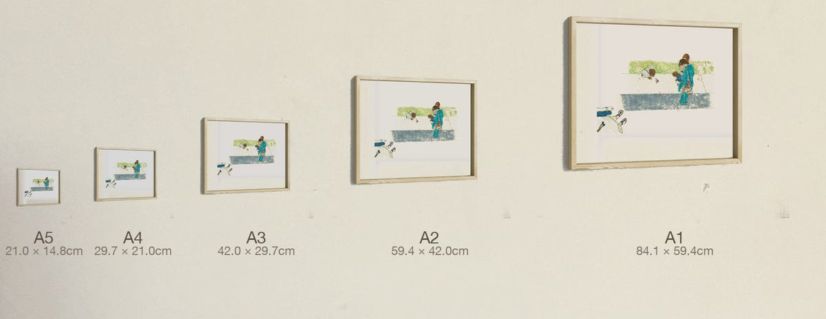 The Bystander Effect, all five sizes, true relative scale