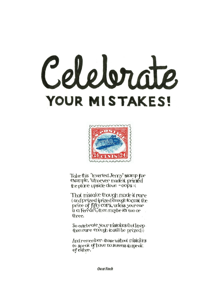 Celebrate Your Mistakes artwork on its own, unframed