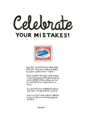 Celebrate Your Mistakes artwork on its own, unframed