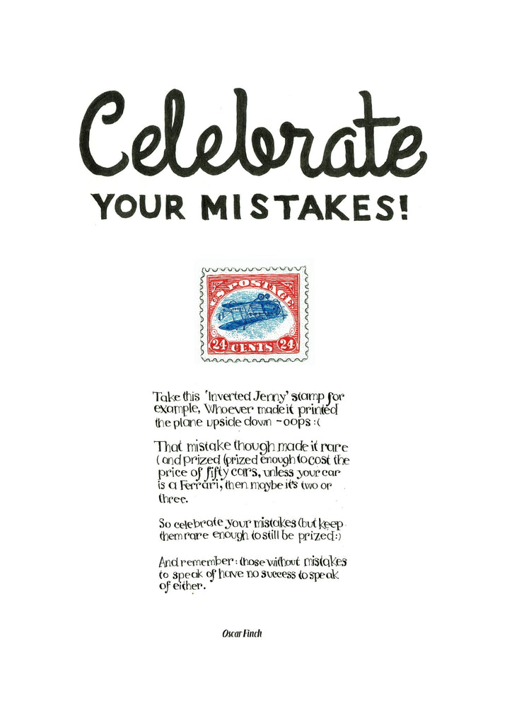 Celebrate Your Mistakes artwork on its own, unframed