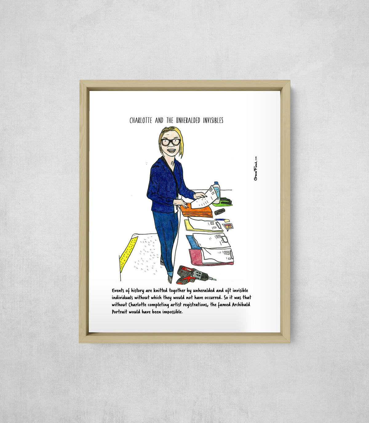Charlotte and the Unheralded Invisibles, framed, front on