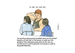 The Curse That Saved Greg artwork on its own, unframed