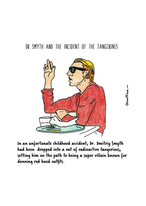 Dr Smyth and the Incident of the Tangerines artwork on its own, unframed