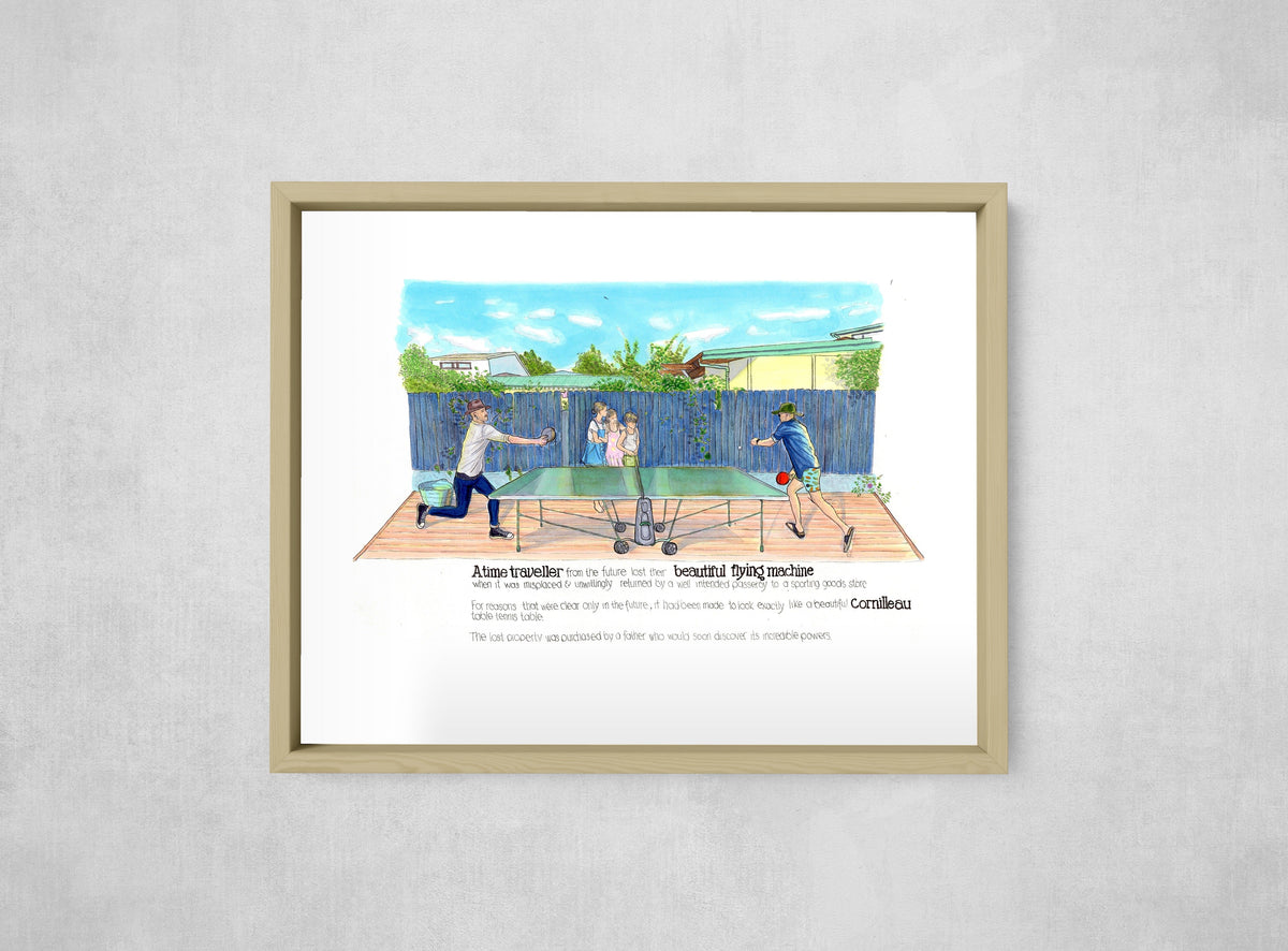 The Flying Machine in Disguise, framed, front on