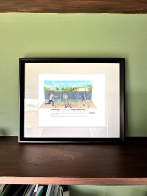 The Flying Machine in Disguise in a real frame, on the wall