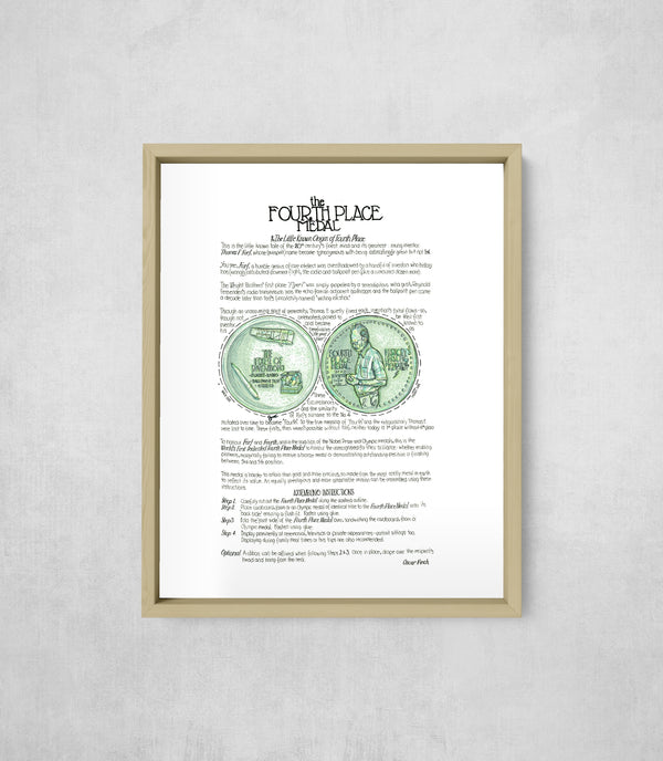 The Fourth Place Medal, framed, front on