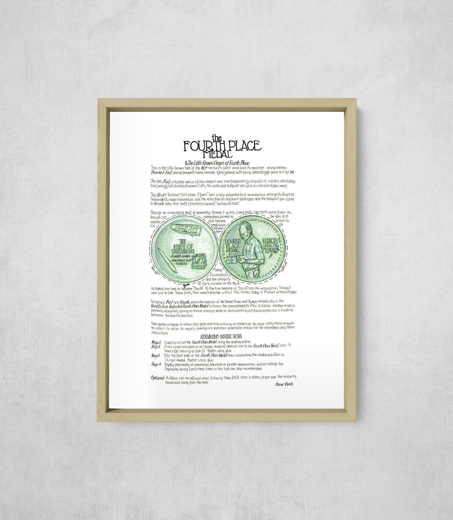 The Fourth Place Medal, framed, front on