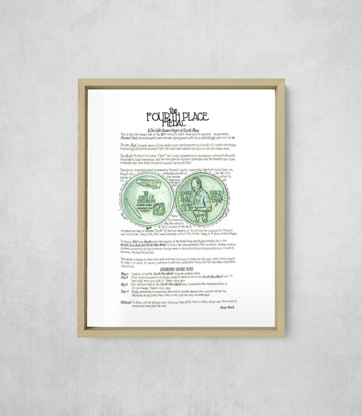 The Fourth Place Medal, framed, front on