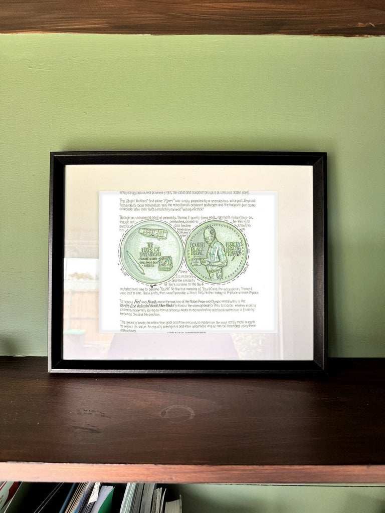 The Fourth Place Medal in a real frame, on the wall