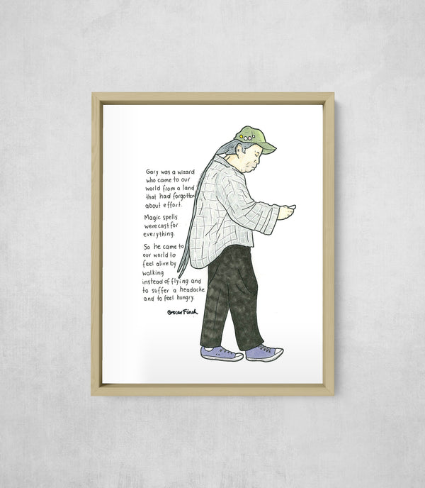 Gary and the Forgotten Effort, framed, front on