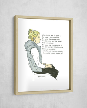 Gretel and Time, Gallery Border style, large format