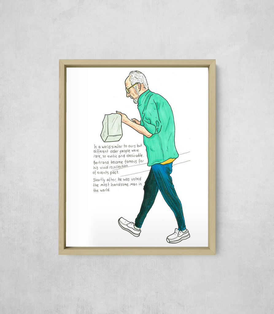 The Handsomest Man, framed, front on