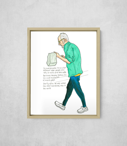 The Handsomest Man, framed, front on