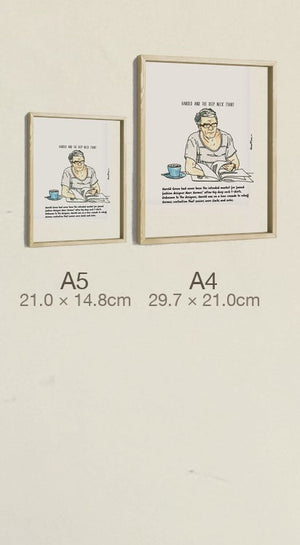 Harold and the Deep Neck T-Shirt, both sizes, true relative scale