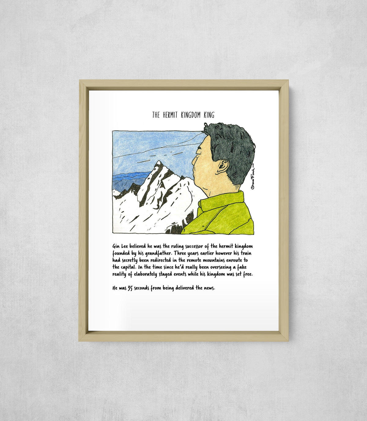 The Hermit Kingdom King, framed, front on