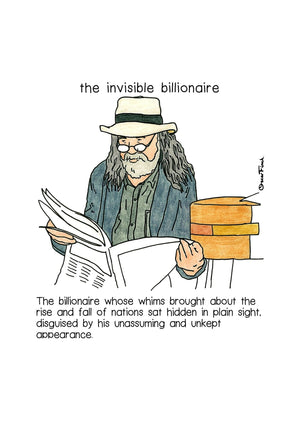 The Invisible Billionaire artwork on its own, unframed
