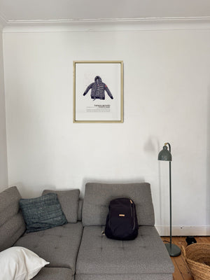 The Time Traveller's Flying Jacket in a real frame, on the wall