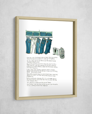 The Jeans That Turned Him Invisible, Gallery Border style, large format