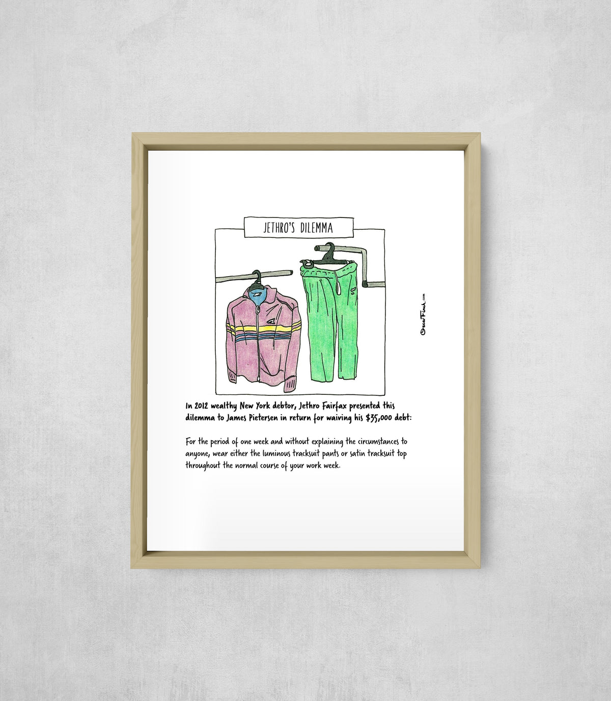 Jethro's Dilemma, framed, front on