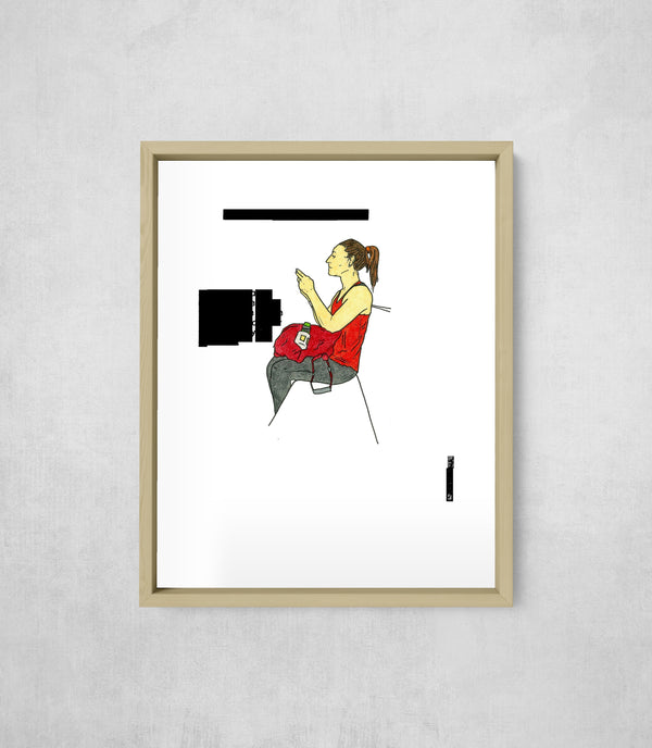 Kailee and the Treadmill, framed, front on