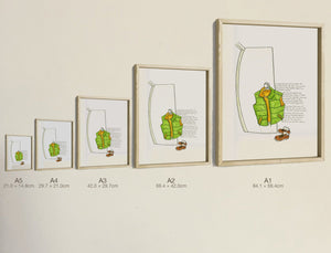The Last of the Coloured Beasts, all five sizes, true relative scale