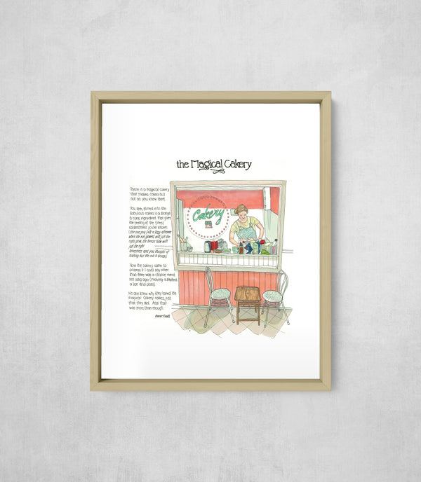 The Magical Cakery, framed, front on