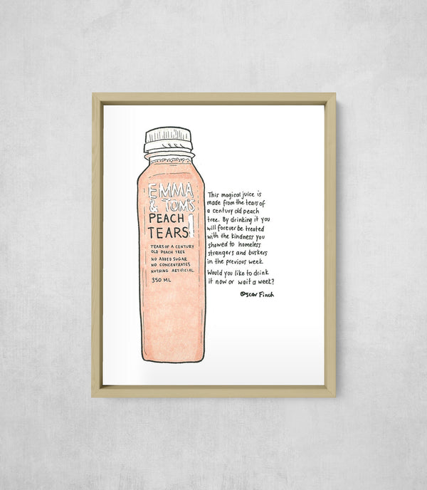 The Magical Peach Tears, framed, front on