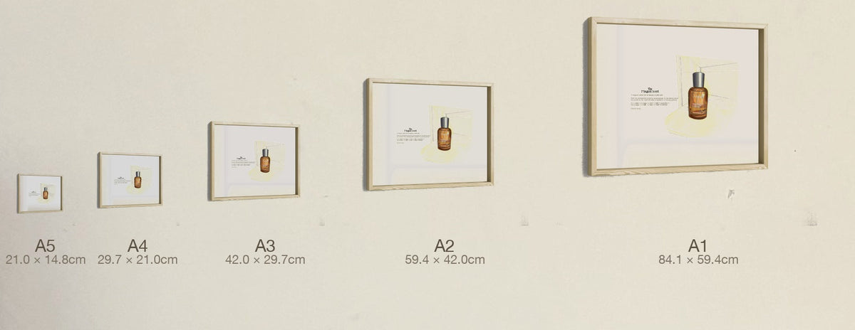 The Magical Scent, all five sizes, true relative scale