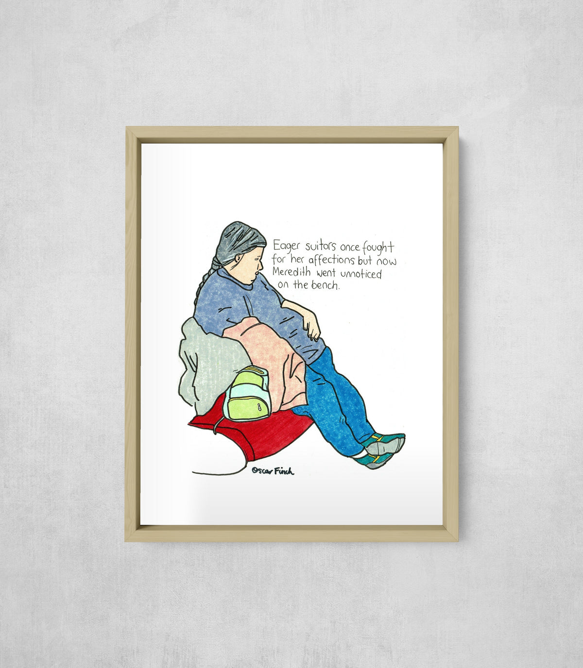 Meredith, The Forgotten Lady, framed, front on