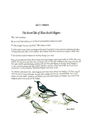 The Secret Tale of Miner Birds & Magpies artwork on its own, unframed