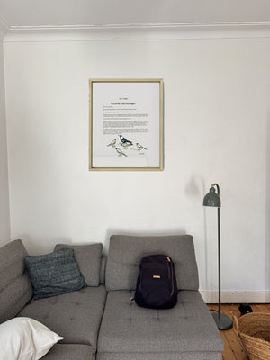 The Secret Tale of Miner Birds & Magpies as a large statement piece