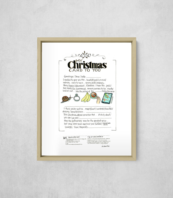 My Christmas Card to You, framed, front on