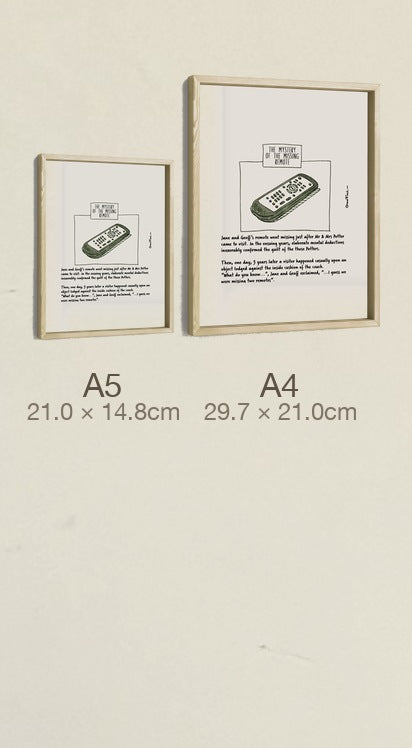 The Mystery of the Missing Remote, both sizes, true relative scale